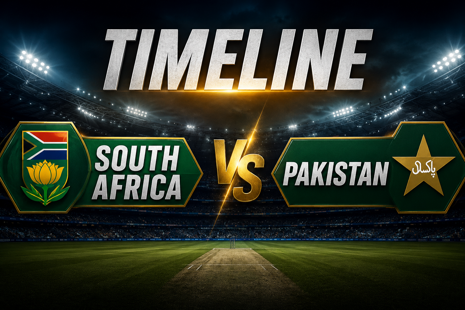 South Africa National Cricket Team Vs Pakistan National Cricket Team Timeline