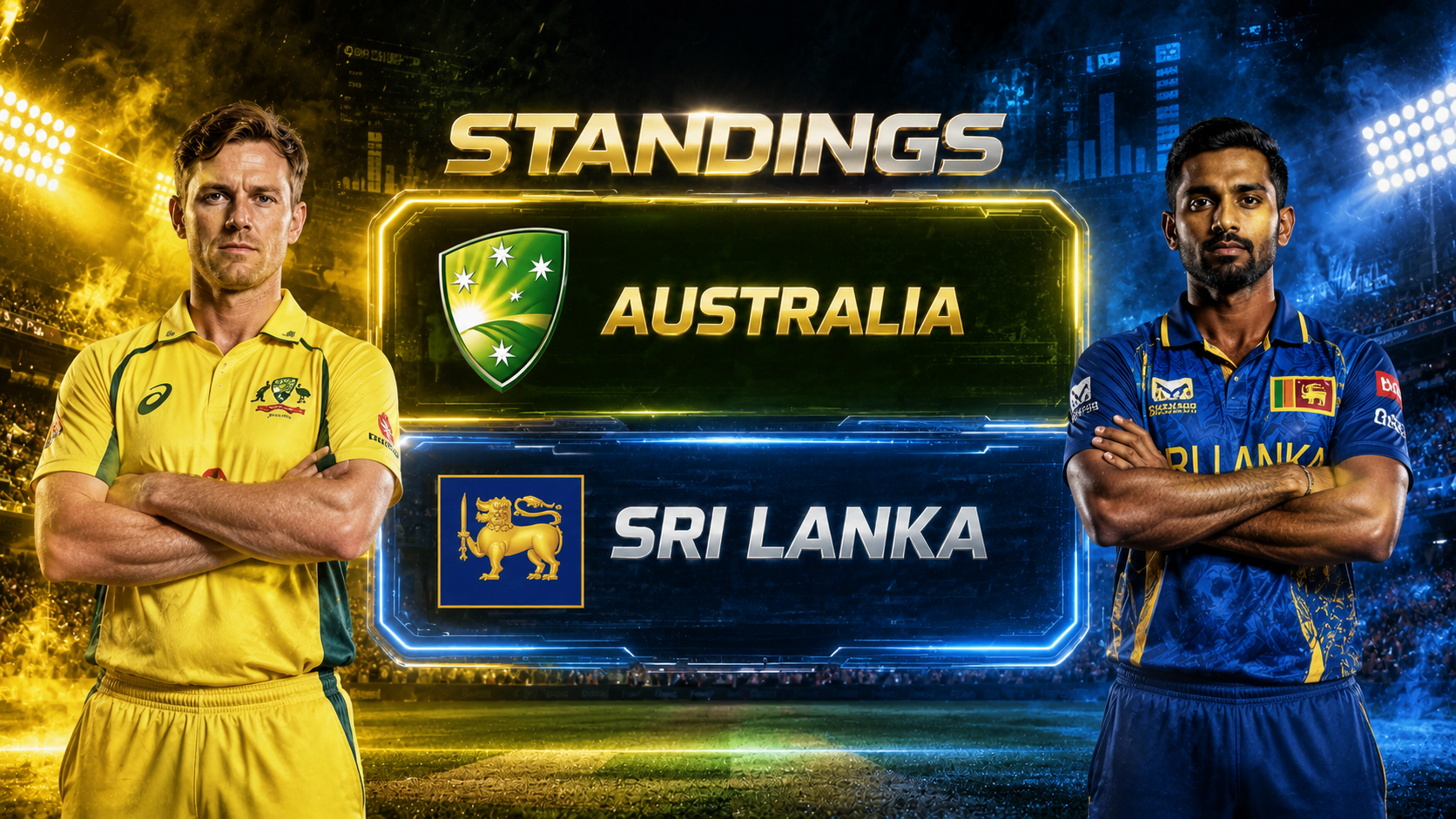 Australia National Cricket Team Vs Sri Lanka National Cricket Team Standings